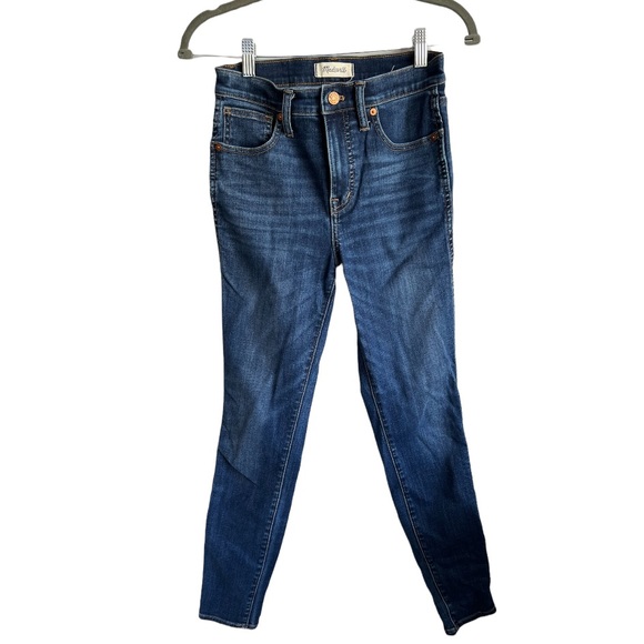 Madewell 10" High-Rise Skinny Jeans in Danny Wash: TENCEL™ Denim Edition Sz 26 - Picture 6 of 13